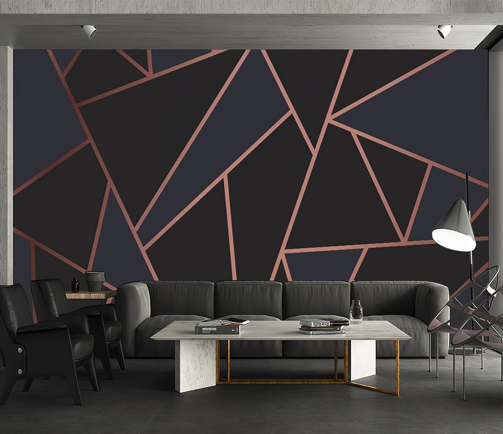 Fototapeta geometryczna różowe granatowe