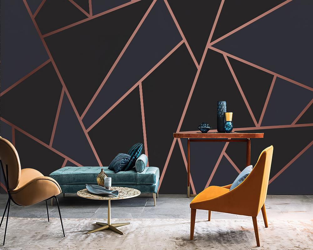 Fototapeta geometryczna różowe granatowe