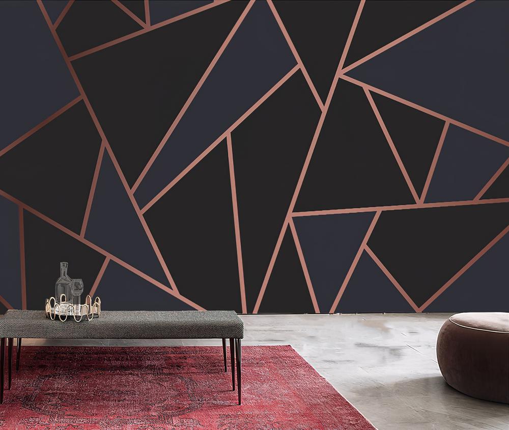 Fototapeta geometryczna różowe granatowe