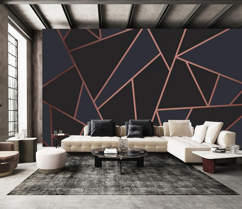 Fototapeta geometryczna różowe granatowe