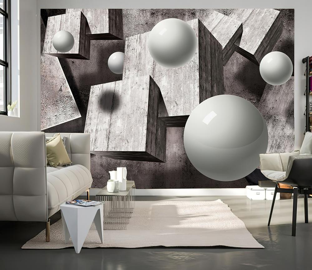 Fototapeta geometria biała i szara