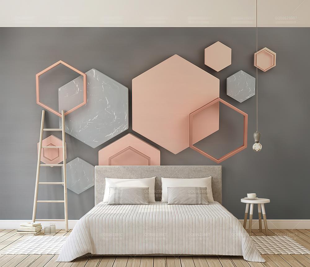 Fototapeta geometryczne różowe