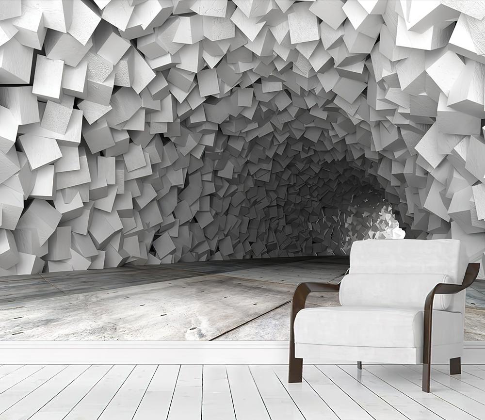 Fototapeta geometryczna biała szara