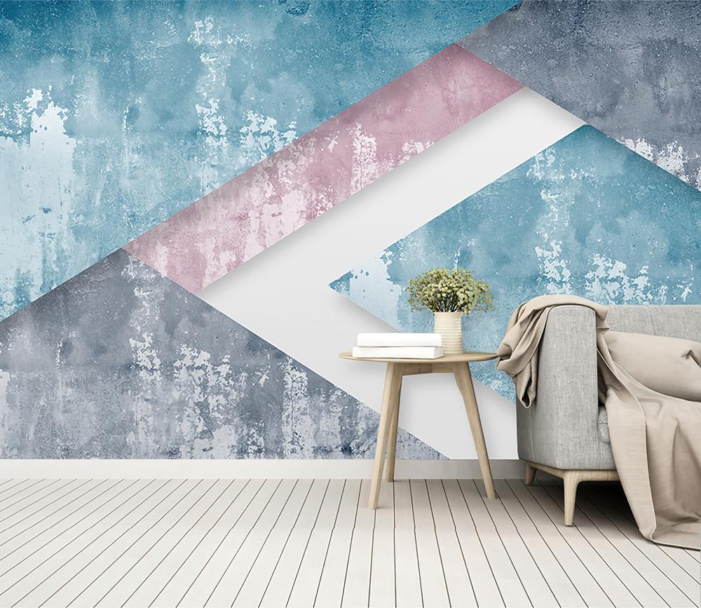 Fototapeta geometryczny sektoralny różowo-błękitny