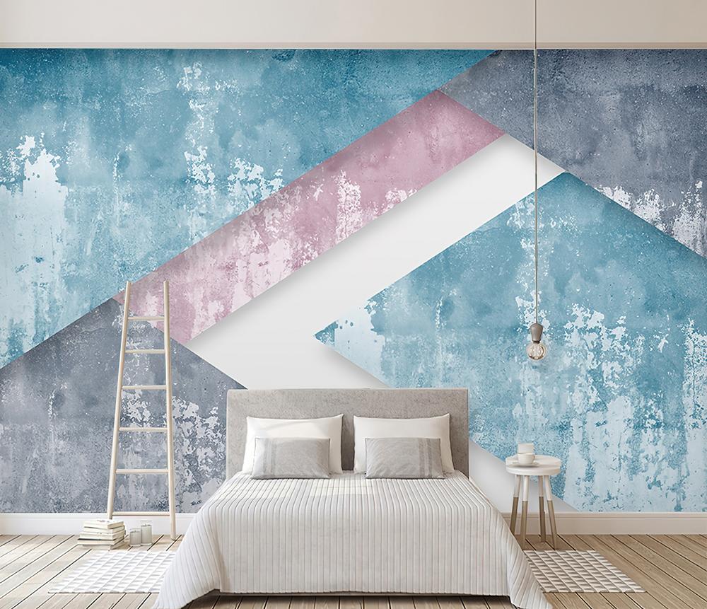Fototapeta geometryczny sektoralny różowo-błękitny