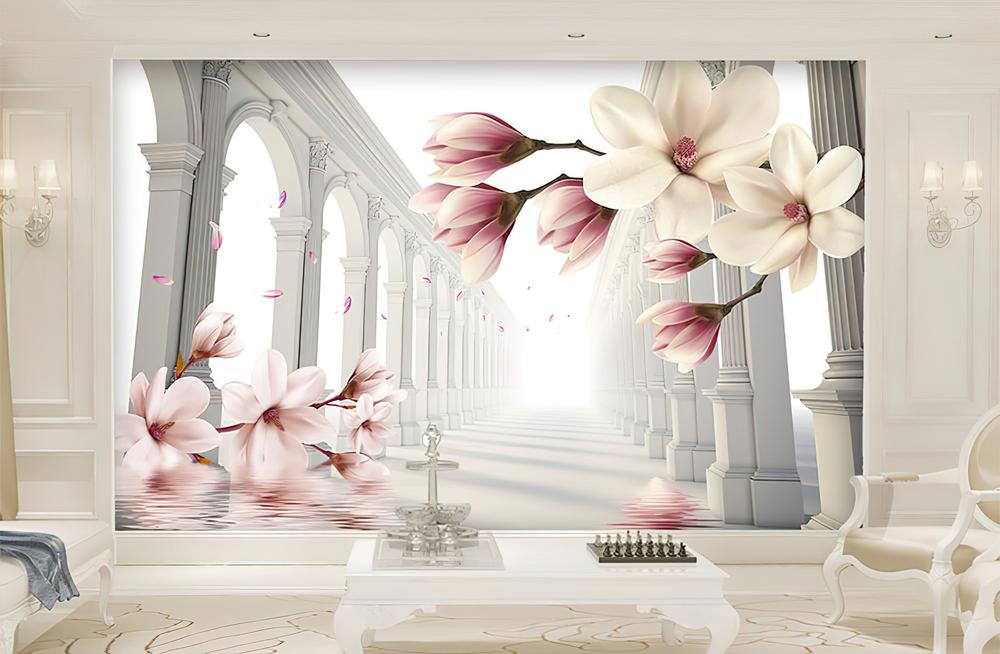 Fototapeta magnolie białe różowe