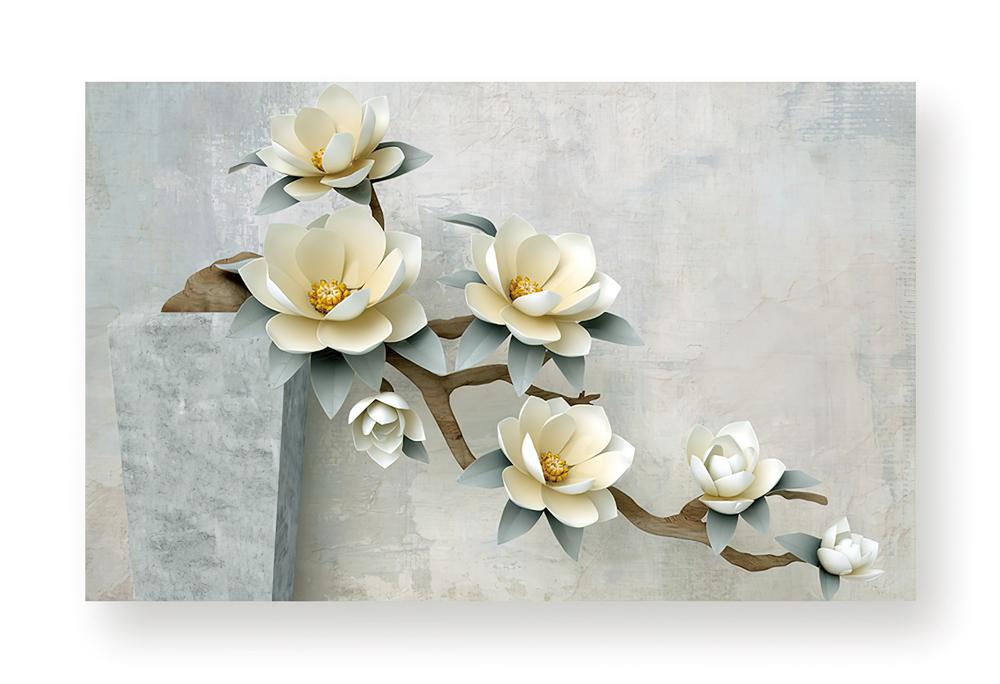 Fototapeta Kwiaty magnolii szara zielona