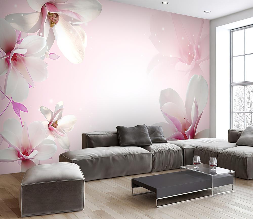 Fototapeta magnolia biała różowa