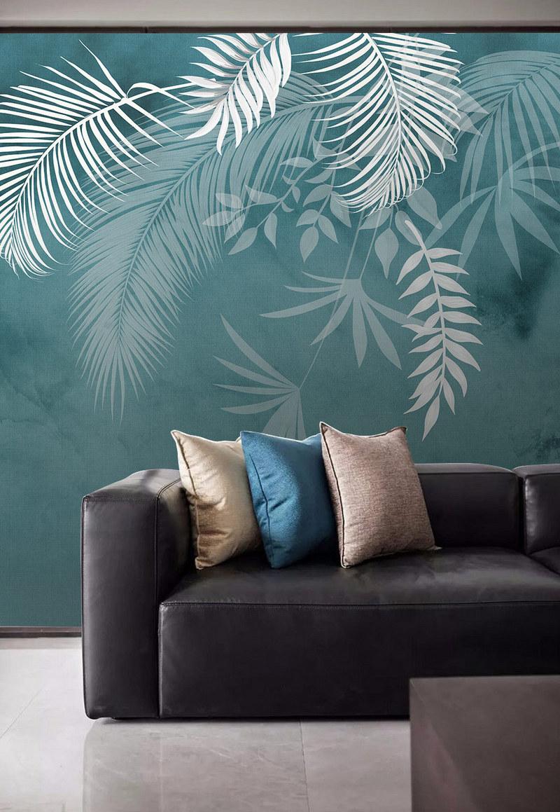 Fototapeta liście palmowe tealowe