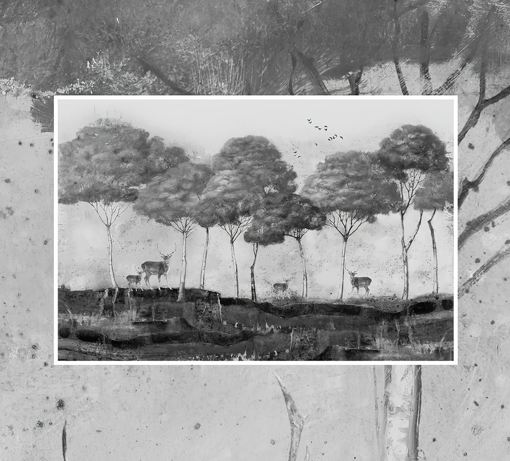 Fototapeta las czarno-biały