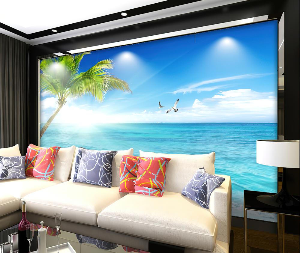 Fototapeta turkusowy ocean palmowy