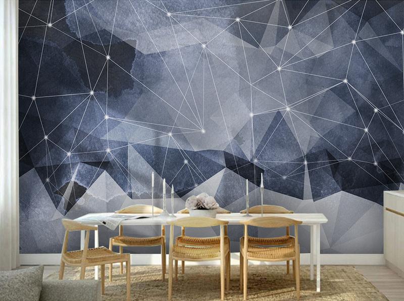 Fototapeta geometryczna niebiesko-szara