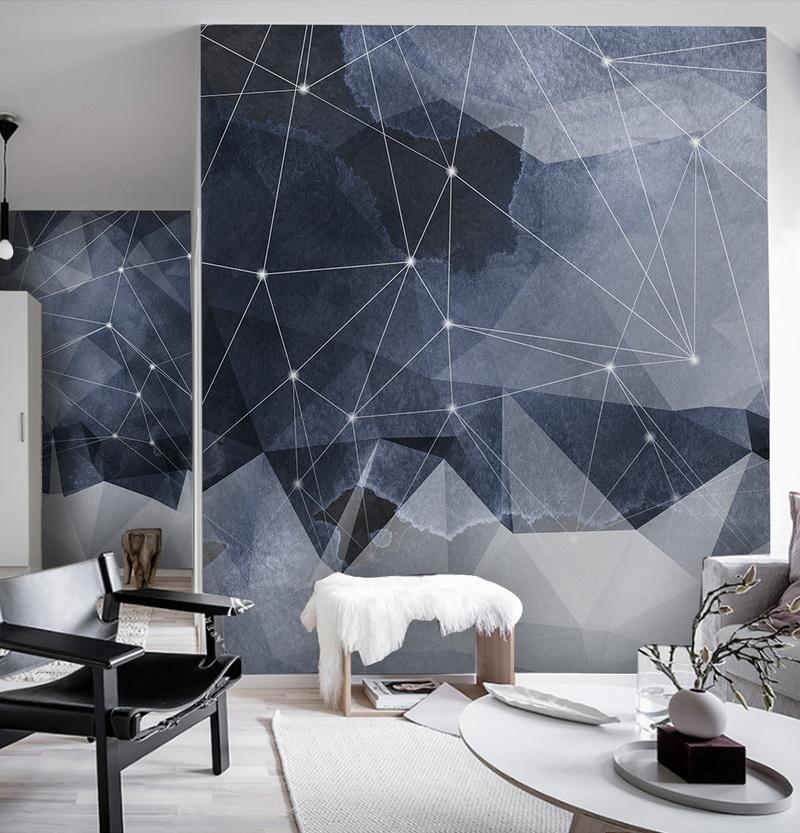 Fototapeta geometryczna niebiesko-szara