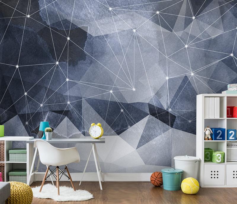 Fototapeta geometryczna niebiesko-szara