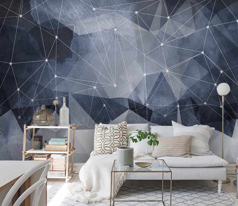 Fototapeta geometryczna niebiesko-szara