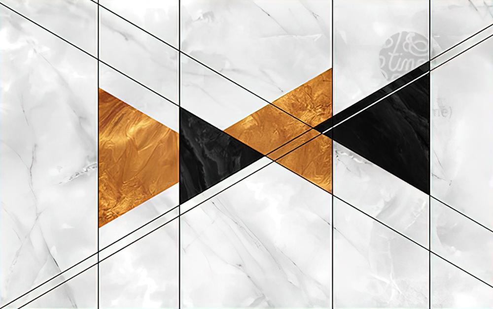 Fototapeta geometryczny wzór liście czarno-brązowy