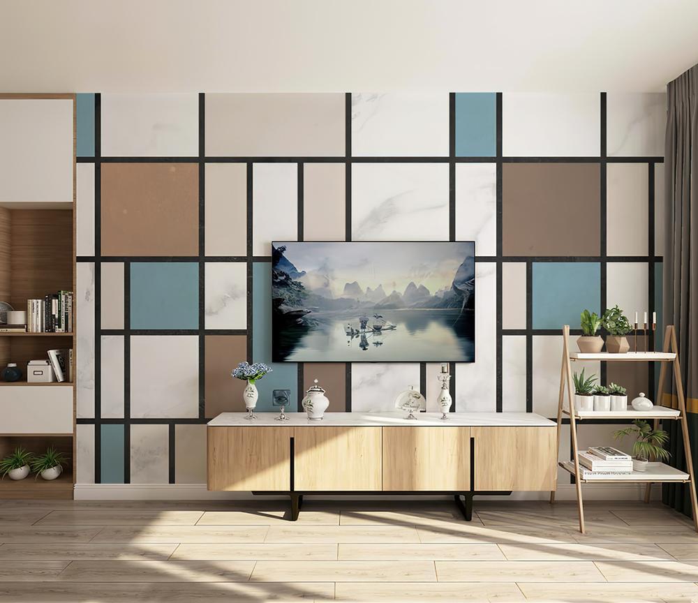 Fototapeta geometryczny niebieski