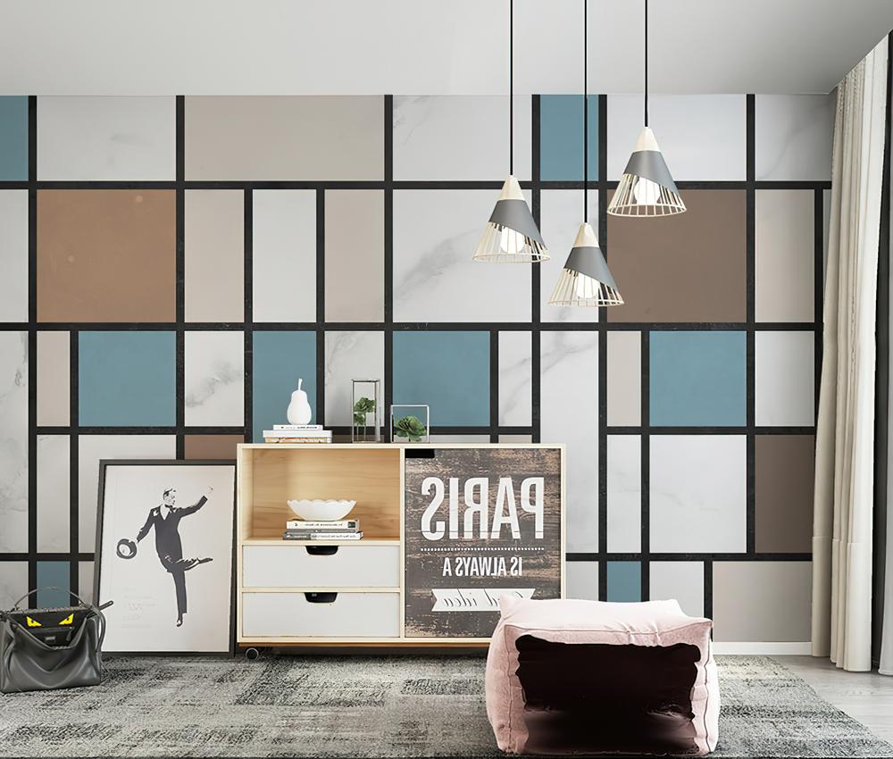 Fototapeta geometryczny niebieski