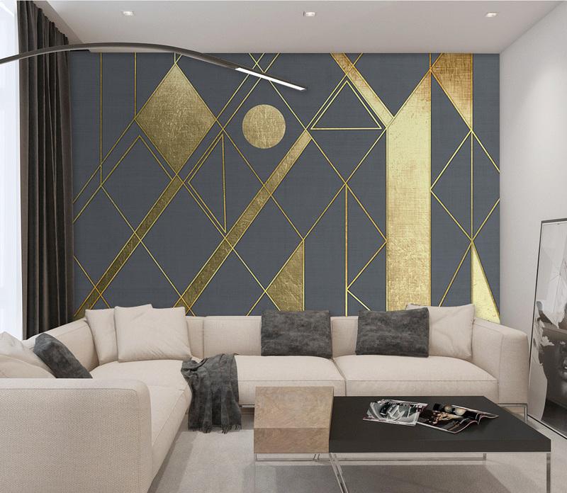 Fototapeta geometryczny złoty ciemnoniebieski