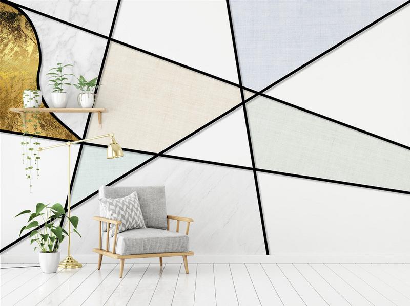 Fototapeta geometryczna biała i czarna