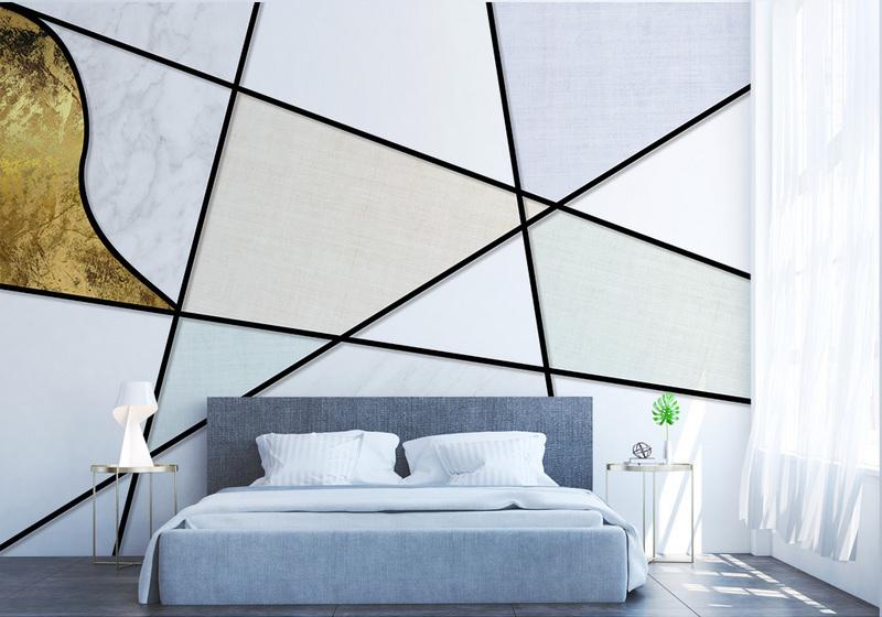 Fototapeta geometryczna biała i czarna
