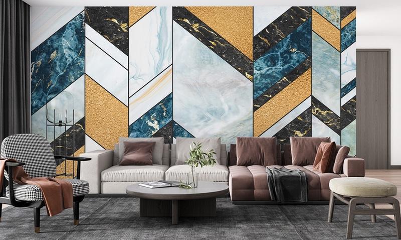 Fototapeta geometryczna czarno-złota