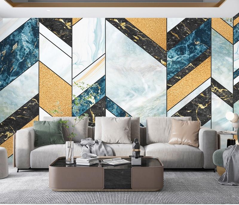 Fototapeta geometryczna czarno-złota