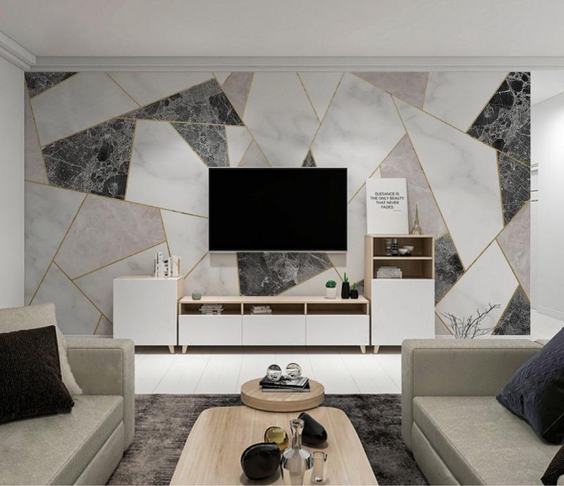 Fototapeta marbrowany trójkąty geometria