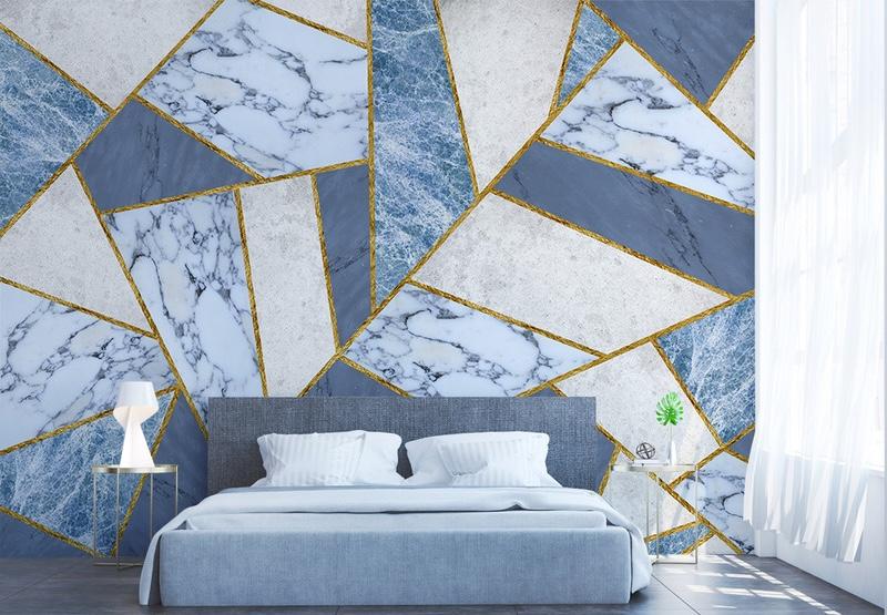Fototapeta geometryczne złote marmurowe