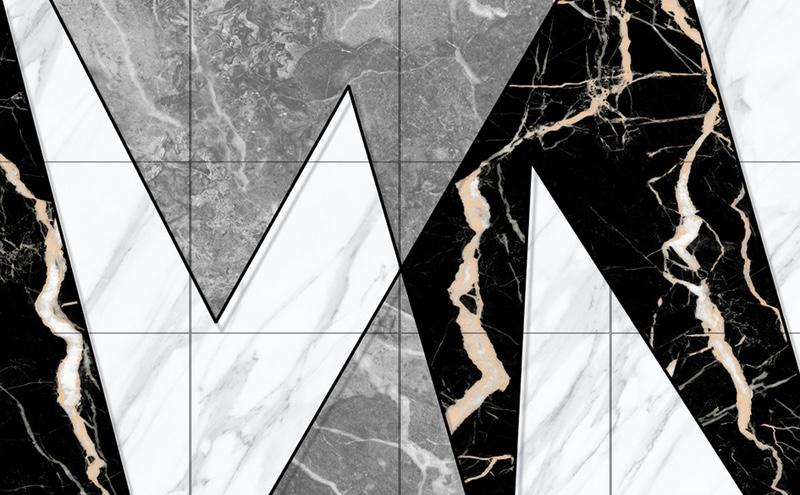 Fototapeta marmur geometryczny czarno-biały