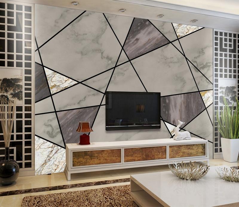 Fototapeta geometryczna czarno-szary marmur