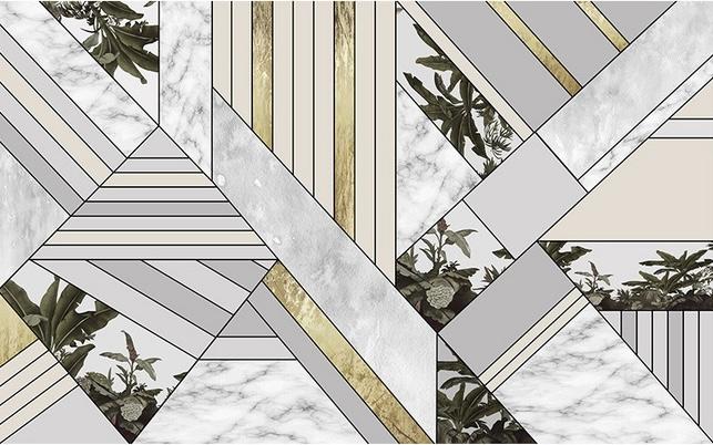 Fototapeta geometria szary złoty