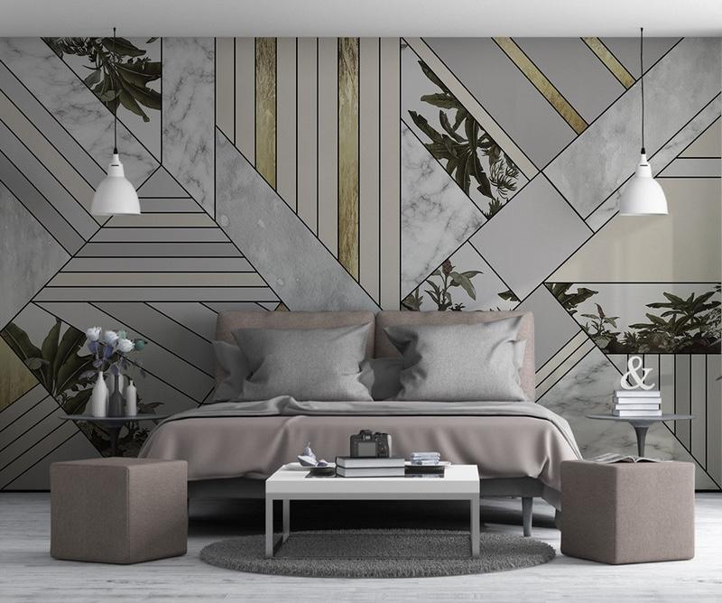 Fototapeta geometria szary złoty