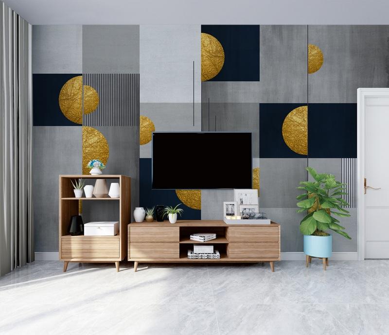 Fototapeta geometria kola niebieskie szare