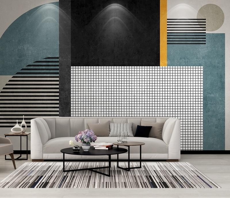 Fototapeta geometryczna niebieska