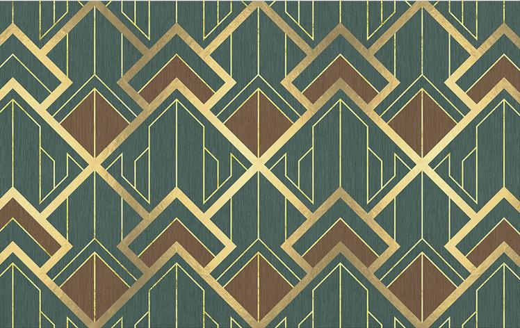 Fototapeta geometryczny ciemnozielona brązowa