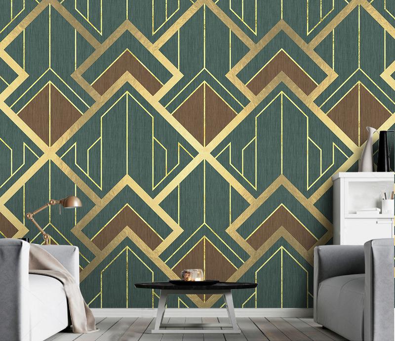 Fototapeta geometryczny ciemnozielona brązowa