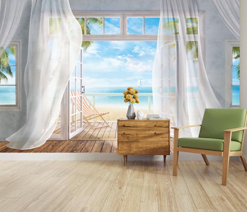 Fototapeta plaża palmowe