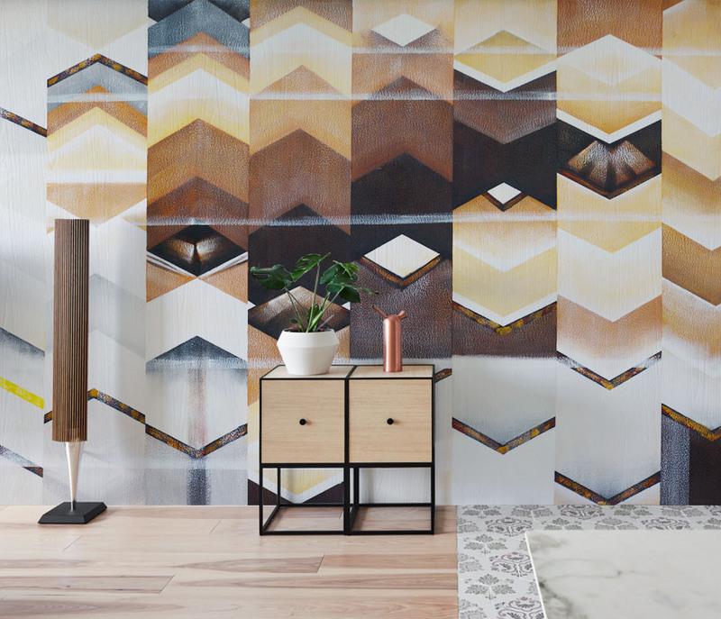 Fototapeta geometryczna brązowa beżowa