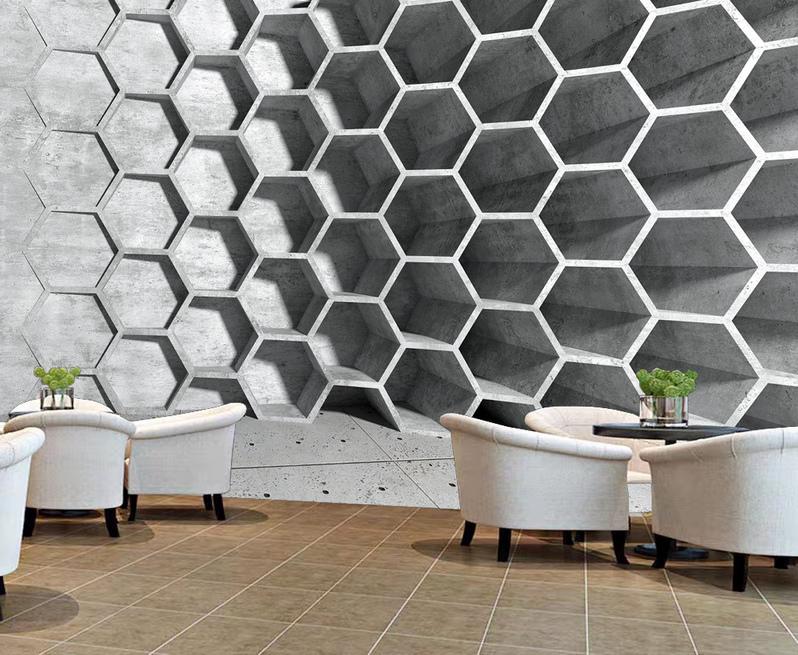 Fototapeta hexagonowa szara