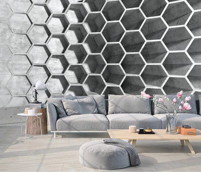 Fototapeta hexagonowa szara