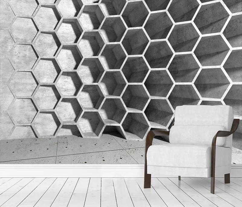 Fototapeta hexagonowa szara