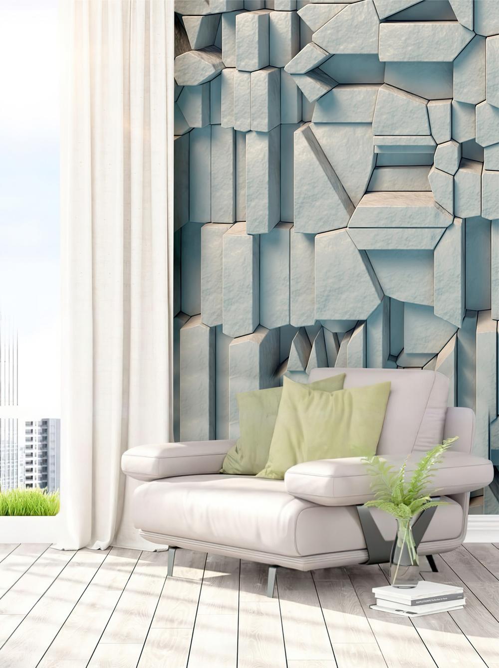 Fototapeta geometryczna szara niebieska