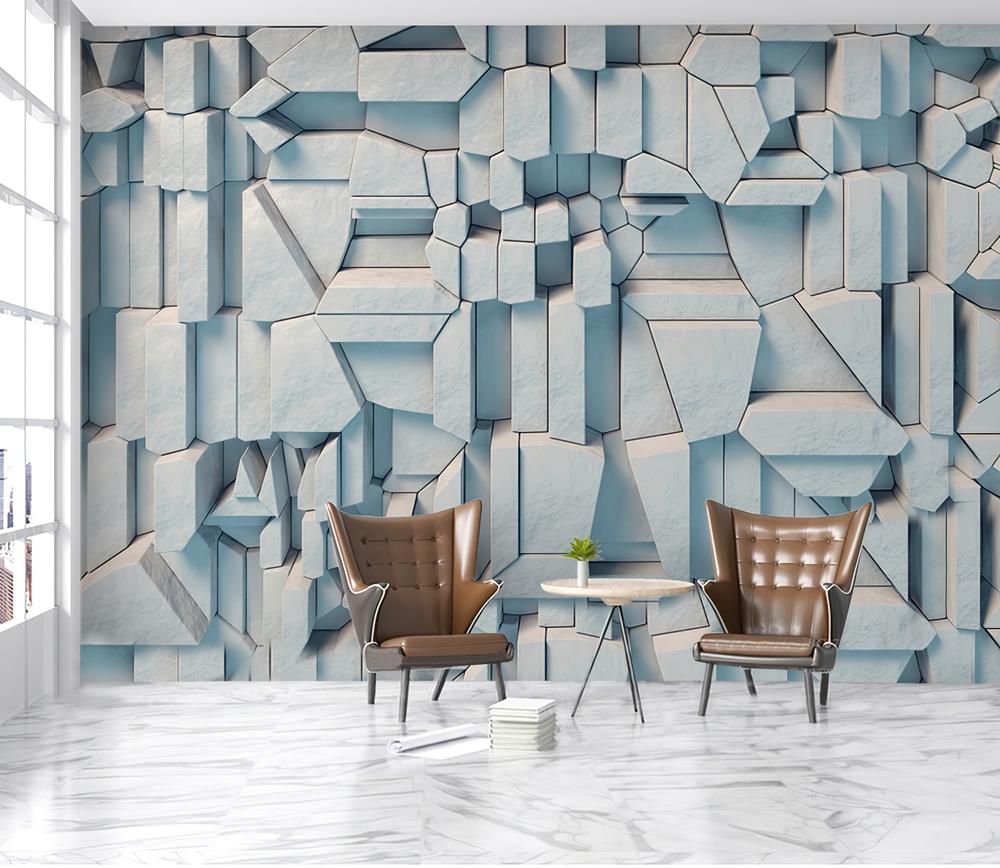 Fototapeta geometryczna szara niebieska