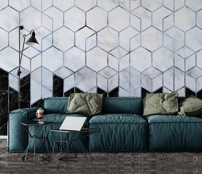 Fototapeta geometryczne czarne białe