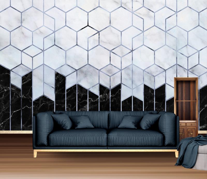 Fototapeta geometryczne czarne białe