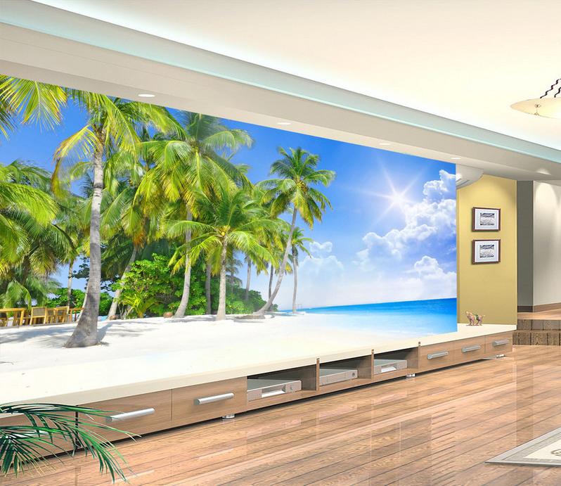 Fototapeta plaże palmowe niebieskie