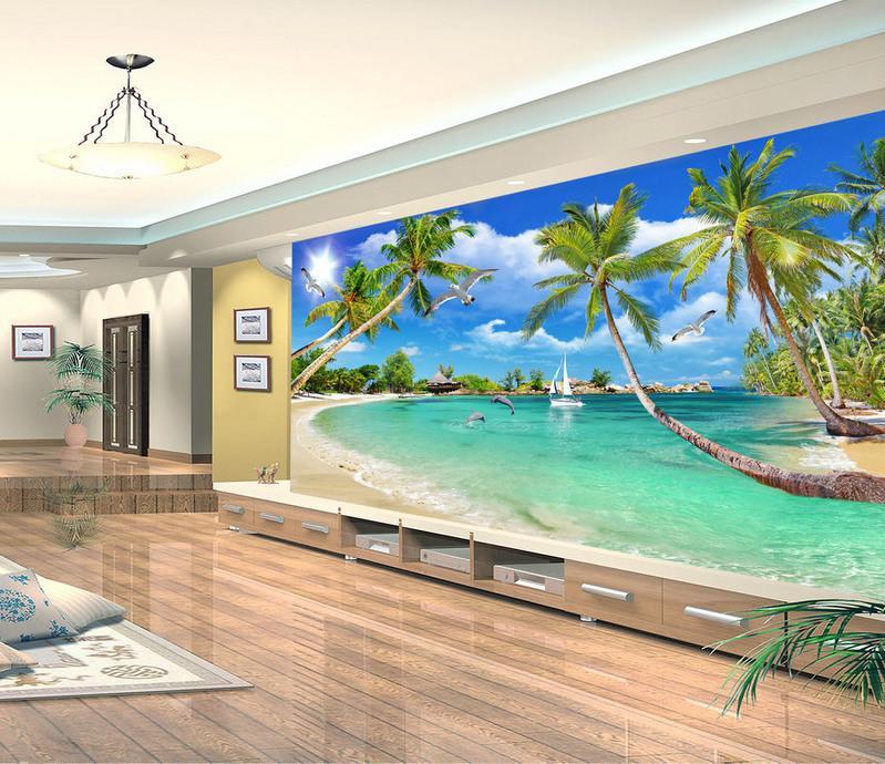 Fototapeta palmowe plaża turkusowa