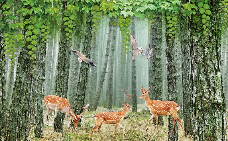 Fototapeta renifery wianki