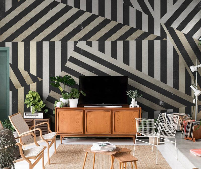 Fototapeta geometryczna czarna szara